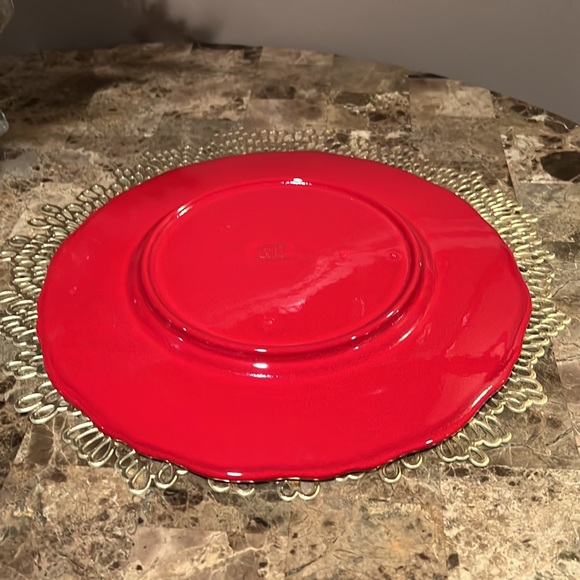 Red & Gold Charger/Serving Plate - Picture 3 of 6